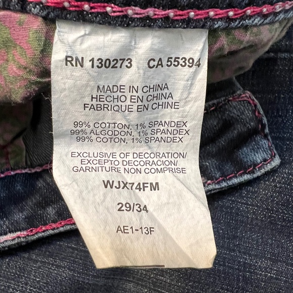 Wrangler Rock 47Jeans Women’s 29x34 Embroidered Stitched Low Rise Flare Boot Cut - Picture 12 of 16